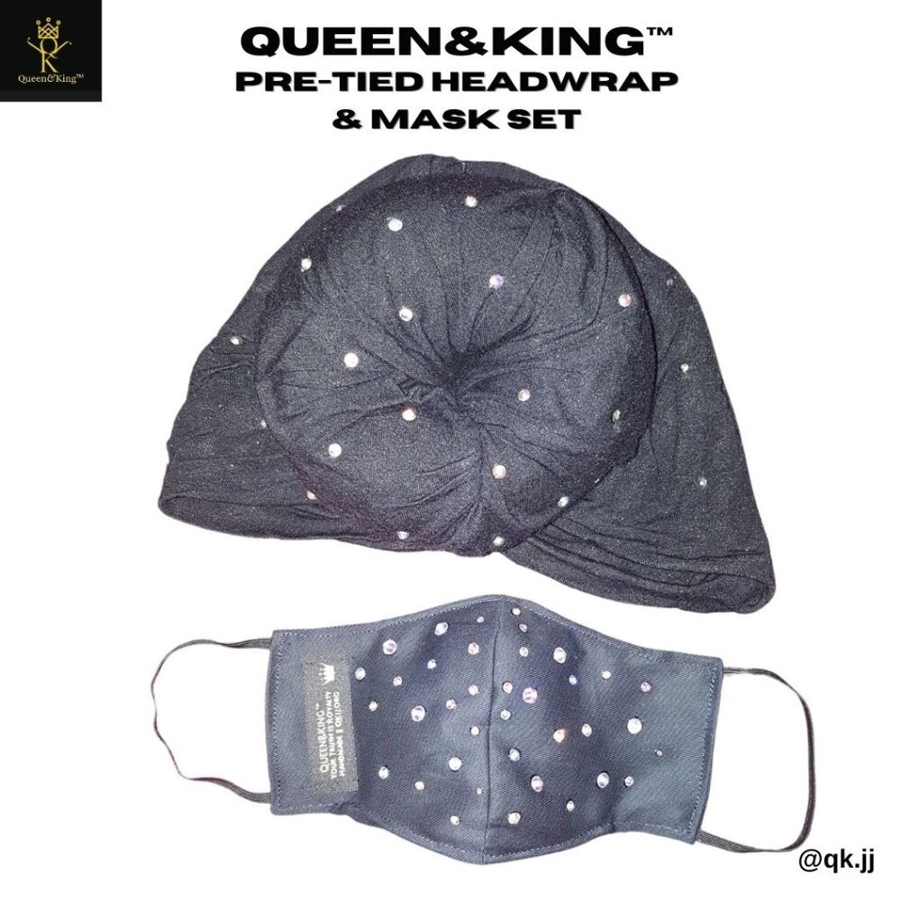 Pre-tied Headwrap & Mask Set